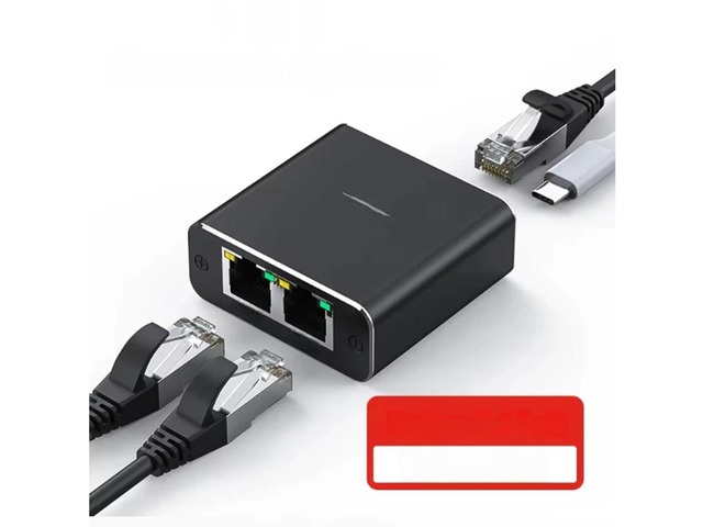 Generic 1 IN 2 Network Splitter 1000Mbps RJ45 Adapter Gigabit Converter Internet Ethernet 8P8C Extender Plug Extension