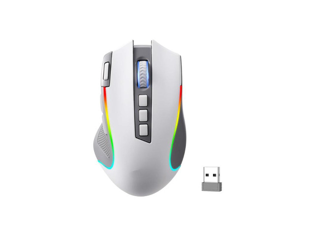 PRO RGB BT 2.4G Gaming Gamer Mouse, 8000 DPI Wireless Optical 9 Programmable Buttons 7 Backlit Modes, B