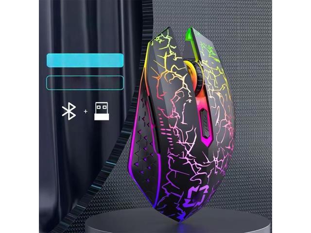 Wireless 5.2 mouse RGB 2.4G Bluetooth mouse dual-mode game mouse 6-key mute mouse is suitable for MacBook tablet laptop.