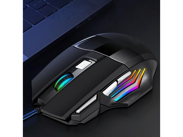 7 Keys Wired Gaming Mouse RGB Gradient Breathing Light Ergonomic USB Game Mice For Computer Laptop Gamers Office