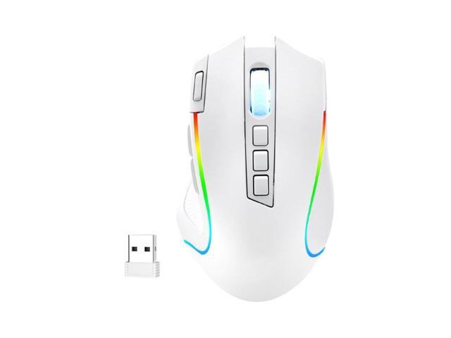 PRO RGB 8000 DPI Wired/Wireless 9 Programmable Buttons 6 Backlit Modes Gaming Mouse, White