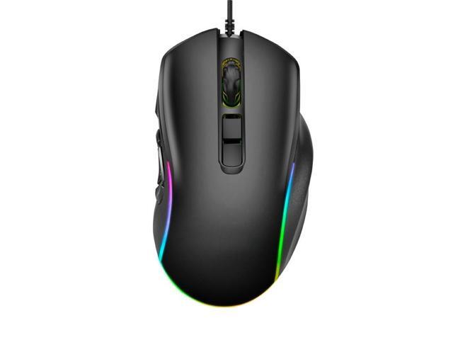 Wired Gaming Office Mouse 7200DPI RGB Backlit Mouse 6 Adjustable DPI Levels/10 Programmable Buttons/Back to Desktop Button Mouse
