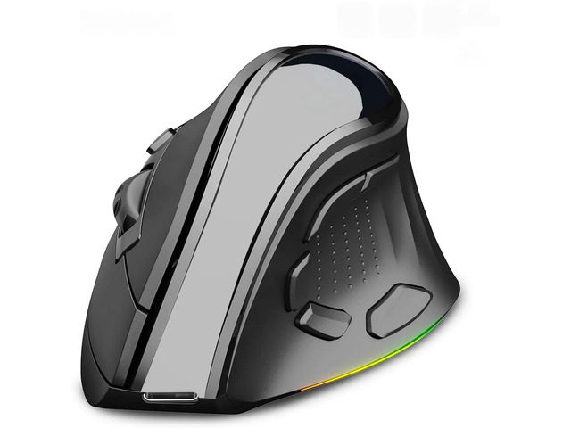 RGB Rechargeable Wireless Ergonomic Mouse,5 Side Buttons,Bluetooth &2.4G Wireless Mice for PC Computer Notebook Laptop