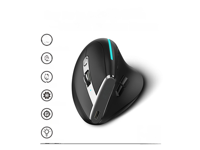 F-36 Wireless vertical 2.4G Bluetooth mouse full color light 8 key programming 2400DPI game mouse 730mah lithium battery