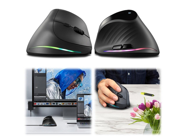 Wireless Bluetooth-Compatible Mouse Rechargeable Laptops Computer PC Mice Tri-Mode BT+2.4GHz+Wired for Laptop Desktop PC Macbook