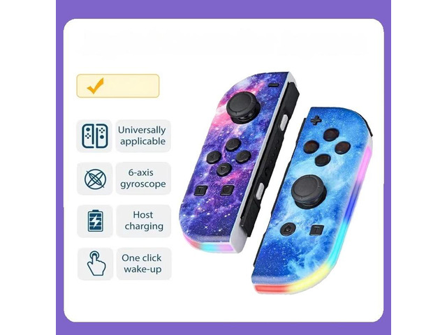 Generic for RGB LED Left & Right for NS Controller BT 5.2 Gamepads Joystick with Dual Vibration for /Lite/Oled