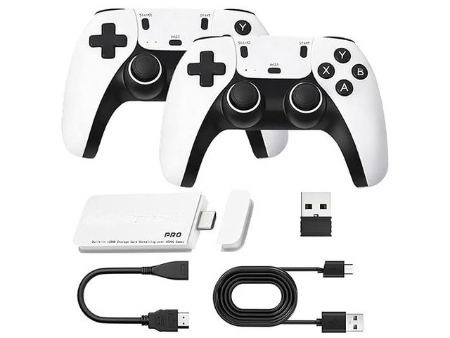 Generic for Wireless Retro Game Console, 40000+Games and 23 Emulators, Plug and Play 4K HD HDMI TV Game Stick, with Dual Wireless Controller