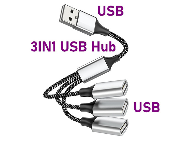 USB Cable Splitter HUB Extentions 4 Ports Phone Charger Power Adapter OTG Multiple Expander Charging Docking For Laptop Computer