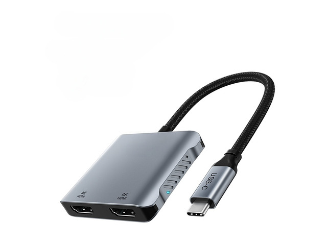USB C to Video Output Adapter MST 4K 8K Dual Video Output Monitor Converter Triple Display Compatible with Windows Type-C Laptop