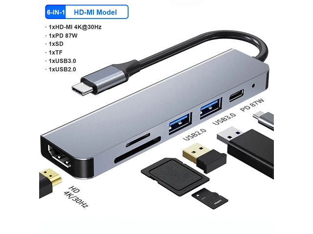 4K 30Hz USB C Docking Station Type C to Video Output VGA RJ45 Adapter USB 3.0 HUB Splitter For Laptop Type-C Laptop Type-C Phone