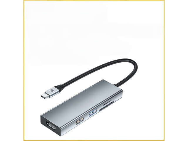 5 in 1 USB C HUB Video Output-4K Docking Station Splitter For Type-C Laptop Adapter For Laptops USB 3.0 Type C
