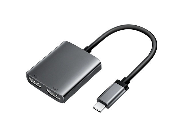 2 Port USB C Hub to Dual Video Output 4K 60HZ Dual Screen Expansion Type C Docking Station For Type-C Laptop Laptop Mobile Phone PC
