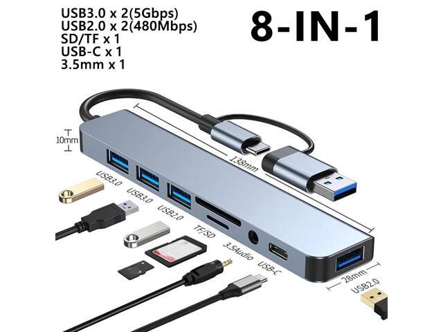10Gbps USB 3.2 GEN 2 Docking Station 8 Ports USB-C HUB Type C Splitter Data Transfer Adapter Card Reader For PC Laptop