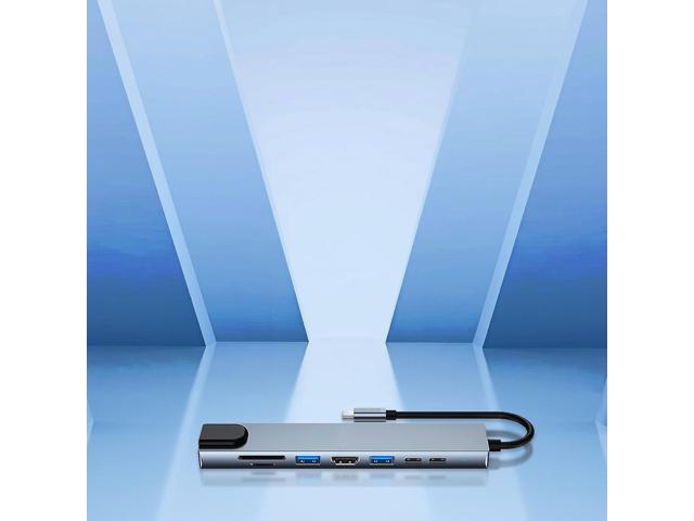 8 in1 USB C HUB 3.0 Type C Splitter 4K Docking Station Laptop Adapter PD SD TF For Type-C Laptop Type-C Phone RJ45 Video Output