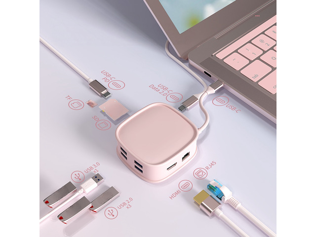 USB C HUB Type-C to Video Output 4K USB 3.0 Adapter HUB PD 100W USB C Splitter for Type-C Laptop Laptop Docking Stations