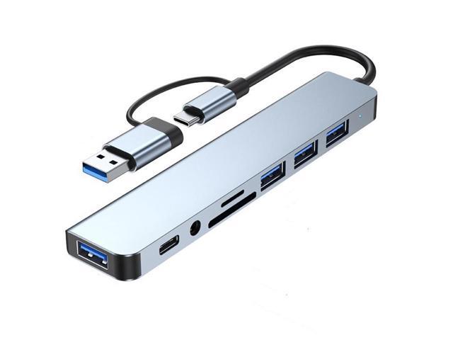 8 In 1 USB HUB Docking Station USB C / USB A HUB With Splitter Card Reader, USB C Port, USB 3.0/2.0 SD/TF Splitter Card Reader