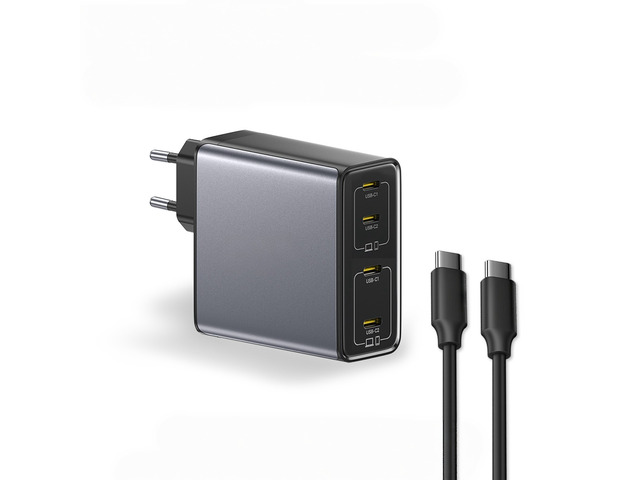 160W GaN Charger 4 USB C Port & 1.8m Fast Charging Cable PD3.1 Quick Charger for Type-C Laptop Laptop Tablet Type-C Phone Type-C Phone