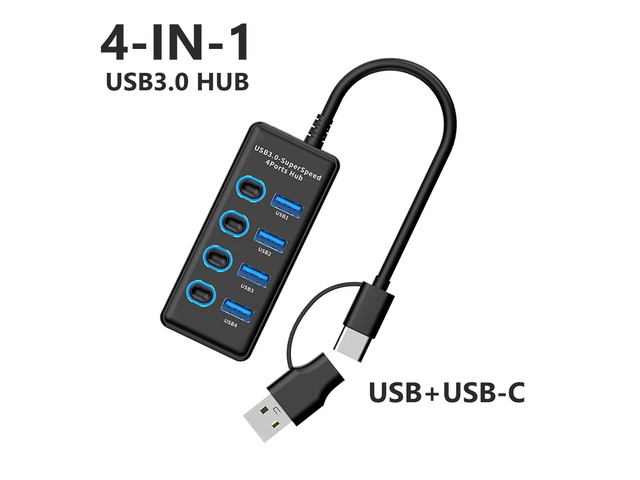 7 Ports USB HUB 5Gbps High Speed Transmission USB 3.0 Dock Station With On/Off Switch Computer Accessories for Laptop