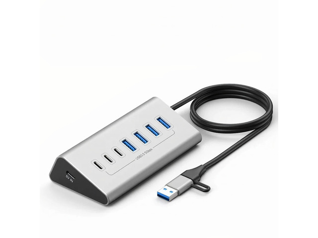 9-in-2 USB 3.2 Hubs 10Gbps USB Docking Station USB C Hub Type C Splitter with Card Reader Aluminum Alloy For PC Laptop