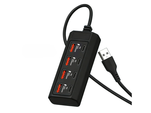 8 in 1 HUB USB 4USB +4Type-C Extender Cable Docking Station Desktop Computer Laptop External USB Interface Extender
