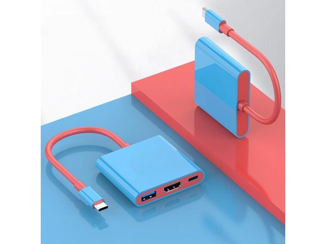 Portable 3 IN 1 USB C Docking Station 4K Video Output USB 3.0 Type C Hub PD 100W Compact Travel Design for Gaming Handheld Laptop PC TV Gaming