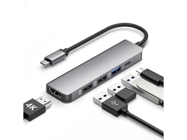 USB Hub USB C 3.0 Hub 5Ports Docking Station Type C Hub 4K30Hz Video Output USB 3.0 Adapter For Type-C Laptop Type-C Phone