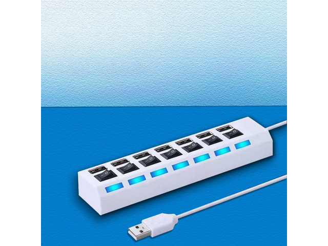 USB 2.0 Hub Multi USB Splitter Ports Hub Use Power Adapter4/ 7 Port Multiple Expander Hub with Switch 30CM Cable For Home