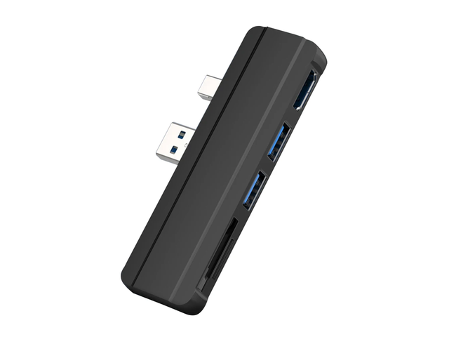 For Type-C Laptop Hub USB Docking Station with 4K Video Output USB 3.0 Memory Card Slot Reader Converter Adapte