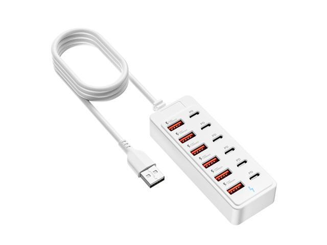 12 Ports USB HUB 6USB+6Type-C Fast Charging Docking Station For Cellphones Tablet Laptop Computer Mouse Keyboard External Cable