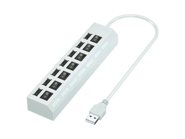 USB Hub 7 Port Multi USB Splitter Power Adapter Multiple Expander With On Off Switch For PC Laptop Type-C Laptop Accessories