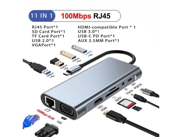 11 Ports USB C Docking Stations USB C HUB Type C to Video Output Adapter 4K USB 3.0 Splitter Adapter For PC Laptop Type-C Laptop