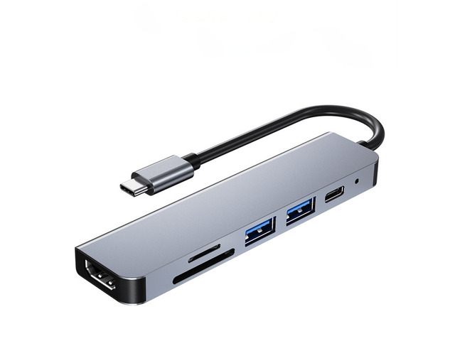 6 In 1 PD Type C Docking Station MST Multi Hub Dual Video Output USB3.0 Audio Adapter for Type-C Laptop Dock