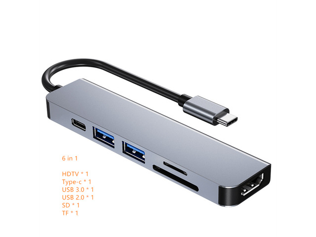 USB C Hub to 4K Video Output Type C PD Charger USB 3.0 2.0 Docking for Type-C Laptop Type-C Phone TV Gaming Handheld