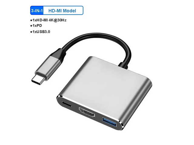 Dual Video Output 4K60Hz 4 Ports USB C Docking Station TYPE C to USB 3.0 5Gbps PD 100W Adapter USB Splitter For Laptop Type-C Laptop