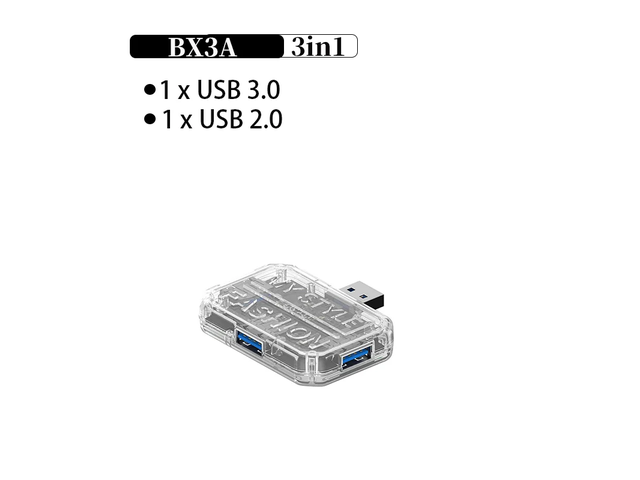 USB C HUB Type C 3 in 1 Station Docking USB 3.0 Transparent style Adapter Hub For Type-C Laptop Type-C Phone Hub Multiport