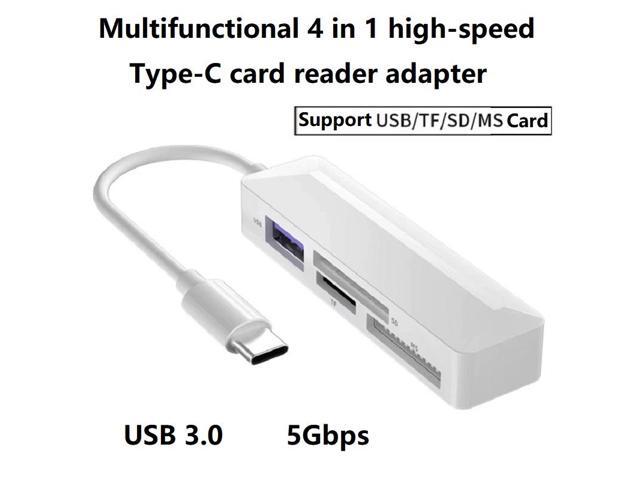 4 in 1 USB Type C MS Card Reader USB C Duo Memory Card Reader OTG Adapter for //SD/TF/U Disk/Mouse/Laptops