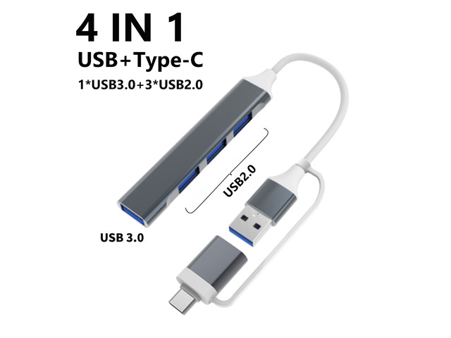 USB 3.0 HUB 7 In 1 Docking Ststion USB-A Type-C Expander Splitter High Speed OTG Adapter Free Driver For PC Laptop