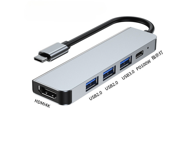 5 In 1 USB3.0 Docking Station Video Output HD Display Hub Multifunctional Laptop Multi-port Screen Casting Extension Dock Adapter