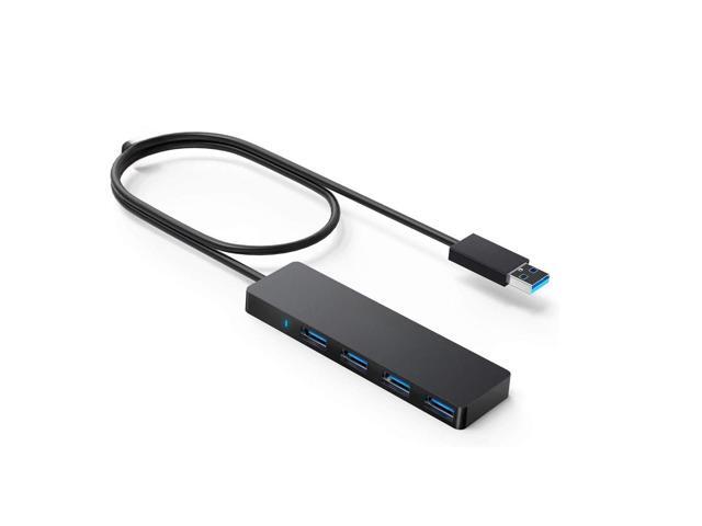 4-Port USB 3.0 Hub Ultra-Slim Data USB Hub with 2 ft Extended Cable SuperSpeed Data