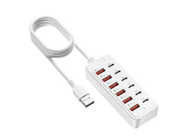 Portable Fast Charging USB Charger Multiple Ports 12 in 1 Charging Station Type-C USB USB Hub Office
