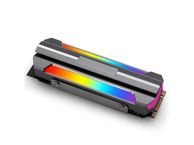 M.2 NVME SSD Heatsink 5V 3Pin ARGB Colored Lights 2280 Solid State Drive Cooler NVME Slim Armor, Black