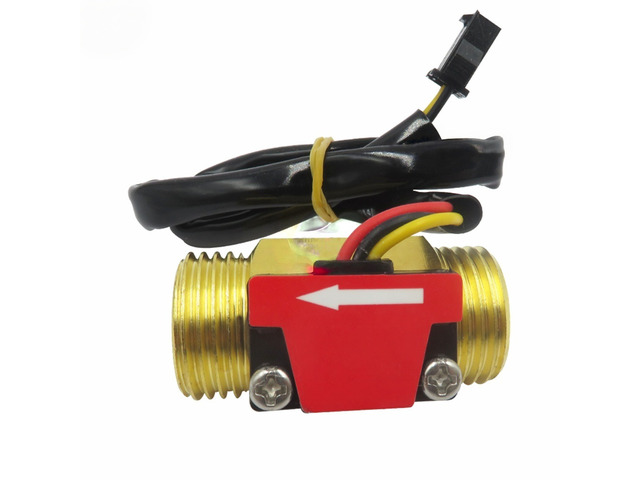For Brass Flow Sensor G1/2'DN15 Thread Hall Sensor YF-B1/B2/B3/B7 Switch Water Flow Sensor Flow Meter Hall Turbine Flow 1~25L/min