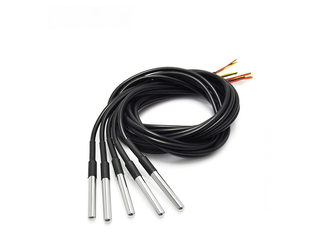For 5/10 pcs DS18b20 temperature probe temperature sensor 1M 2M 3M DS1820 Stainless steel package Waterproof 18B20 100cm/200cm/300cm