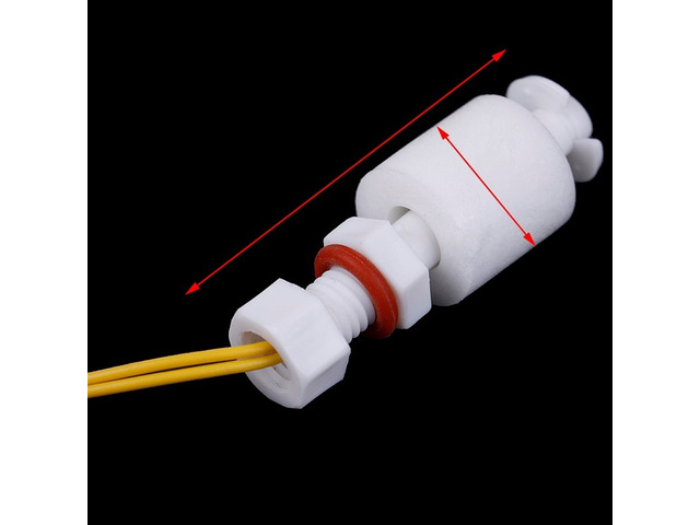 For 1Pc PP Floating Ball Switch Liquid Water Level Sensor Horizontal Float Switch Down.