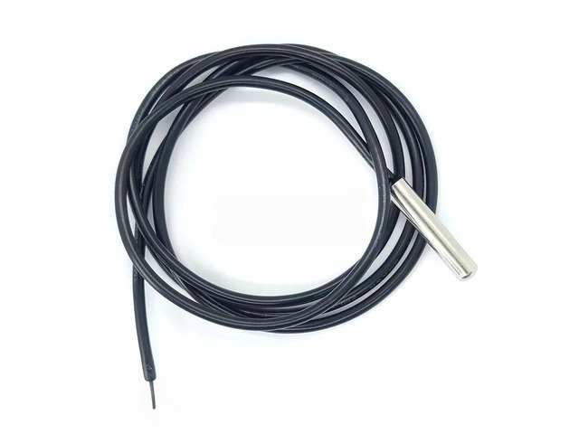For DS18B20 Temperature Sensor Probe 304 Stainless Steel 6*30MM OD 3.0MM Waterproof Dustproof Sensors Cable 1M Length