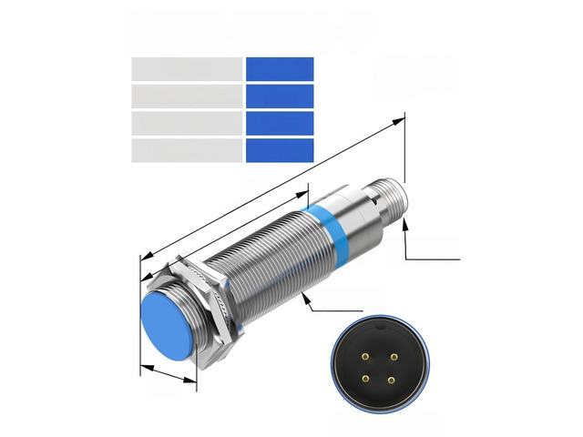 For M18 Connector Inductive Proximity Sensor NPN PNP M12 4Pins Plug-in Series Flush Distance 5mm 8mm 10-30V DC Metal Switch