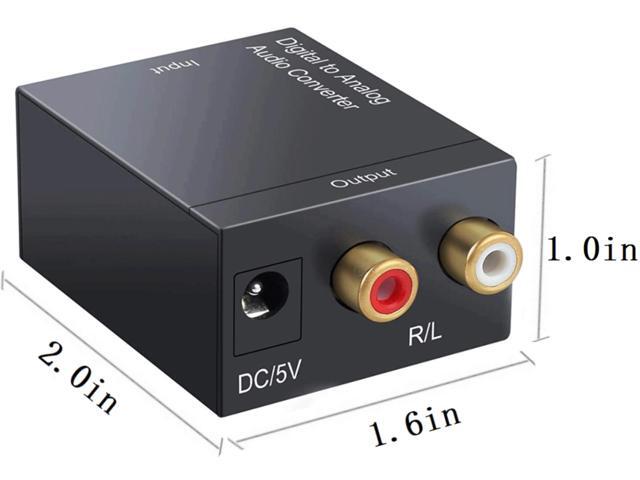 Digital to Analog Audio Converter DAC and Optical SPDIF Toslink Coaxial to Analog Stereo L/R Converter, Audio Analog Converter with Optical...