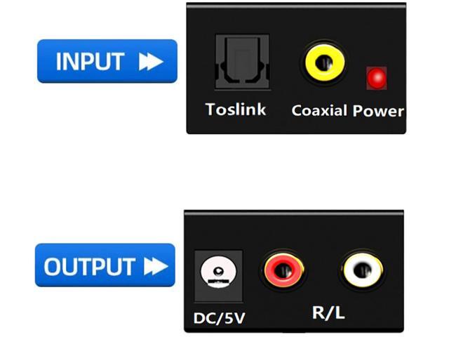 Digital to Analog Audio Converter DAC and Optical SPDIF Toslink Coaxial to Analog Stereo L/R Converter, Audio Analog Converter with Optical...