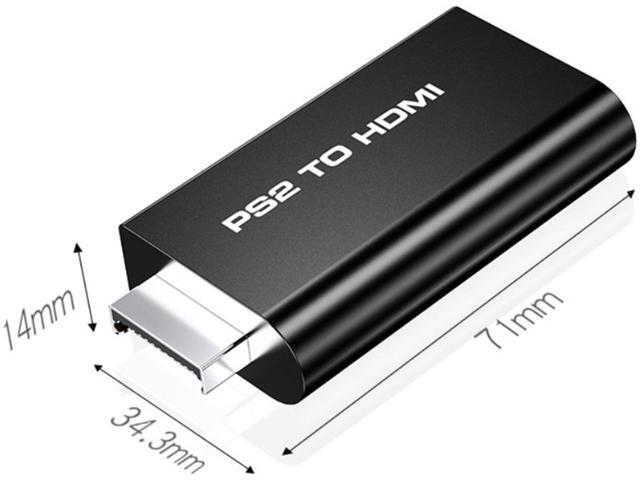 PS2 to HDMI Converter Adapter,PS2 to HDMI Converter with 3.5mm Audio Output for HDTV HDMI Monitor Supports All PS2 Display Modes