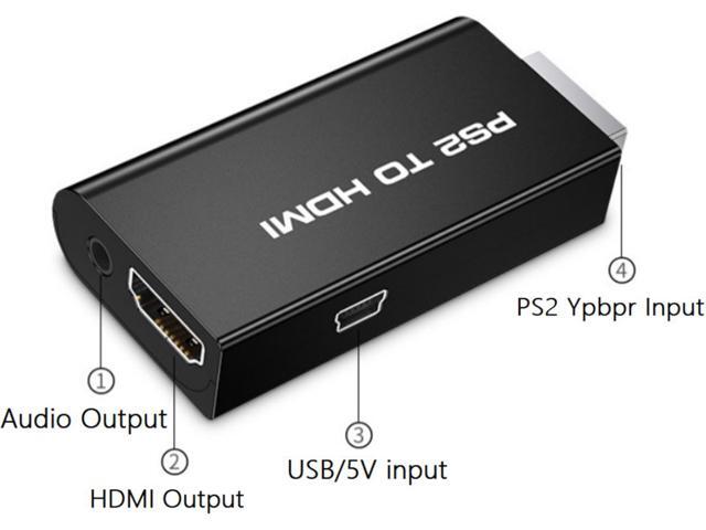 PS2 to HDMI Converter Adapter,PS2 to HDMI Converter with 3.5mm Audio Output for HDTV HDMI Monitor Supports All PS2 Display Modes